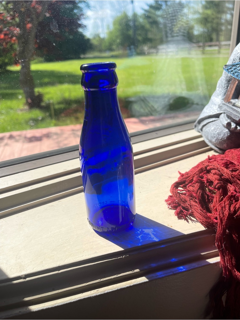 Cobalt Blue Decorative Glass Vase - Home Accent